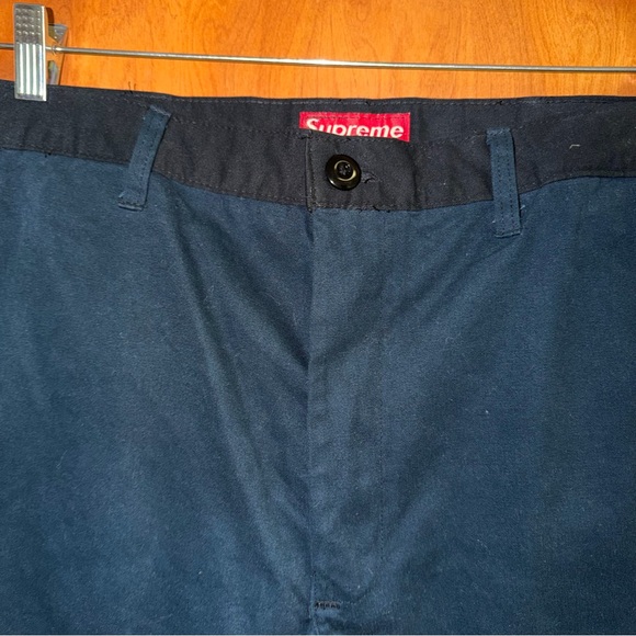 Vintage Supreme Work Pants Zip Pockets Mens Size 34X30 Navy Blue Rare - Picture 4 of 10